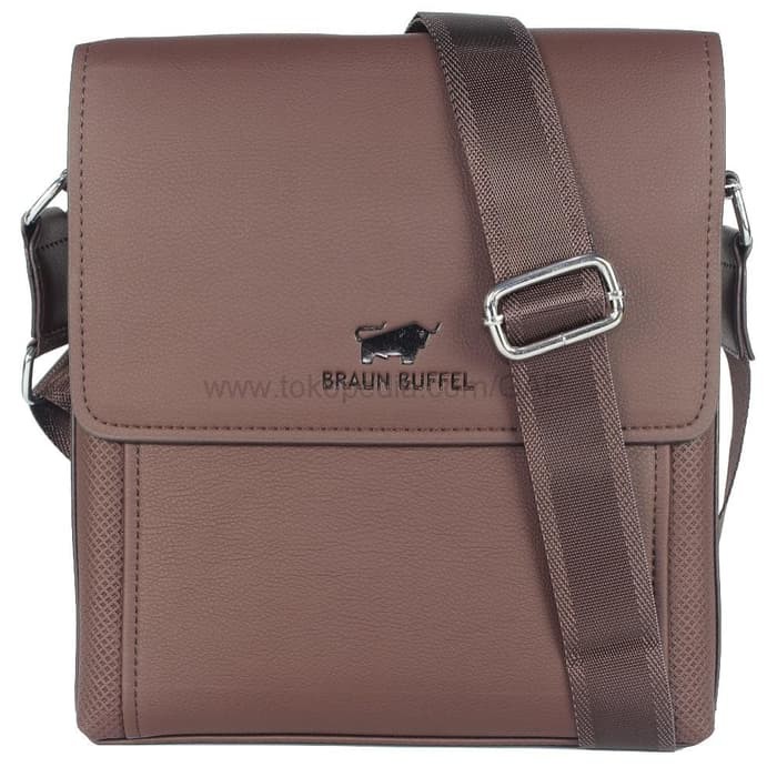 TAS SELEMPANG PRIA KANTOR CASUAL IMPORT BRANDED BRAUN BUFFEL BTR BROWN - Cokelat Tua