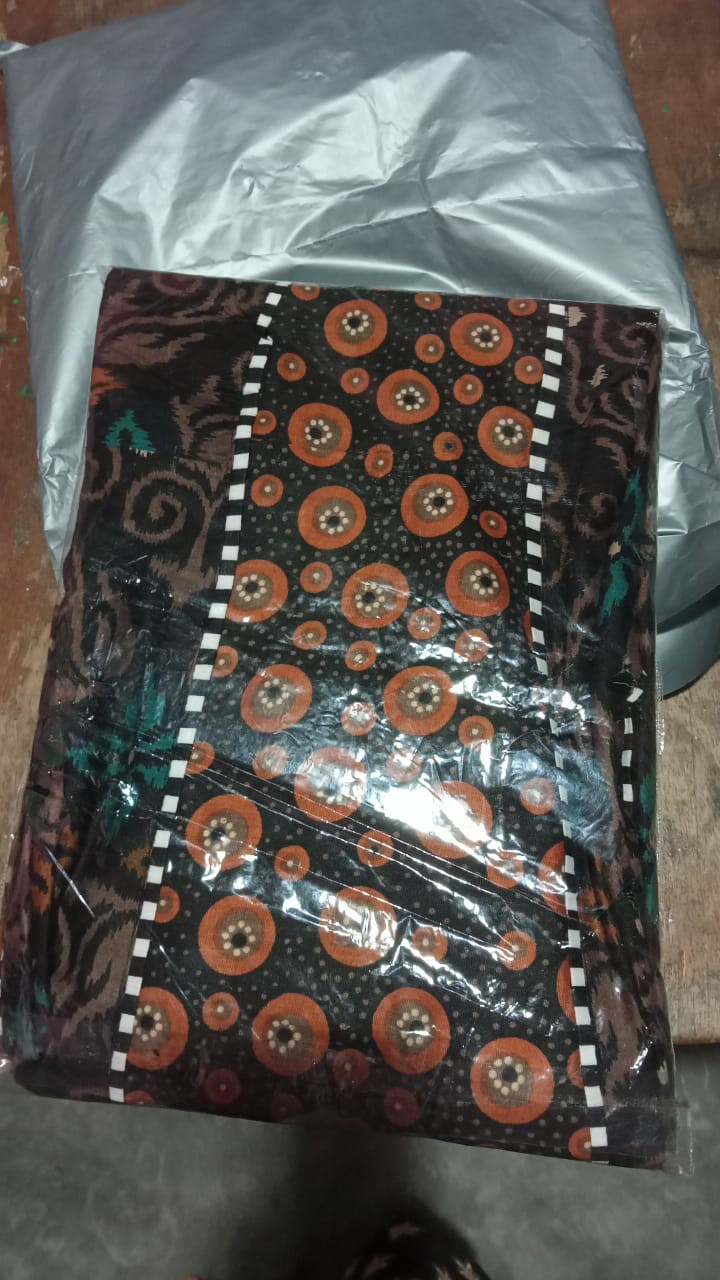 Gamis Batik Kombinasi Motif Lawasan Mawar Zigzag | Gamis Jumbo Xxxl