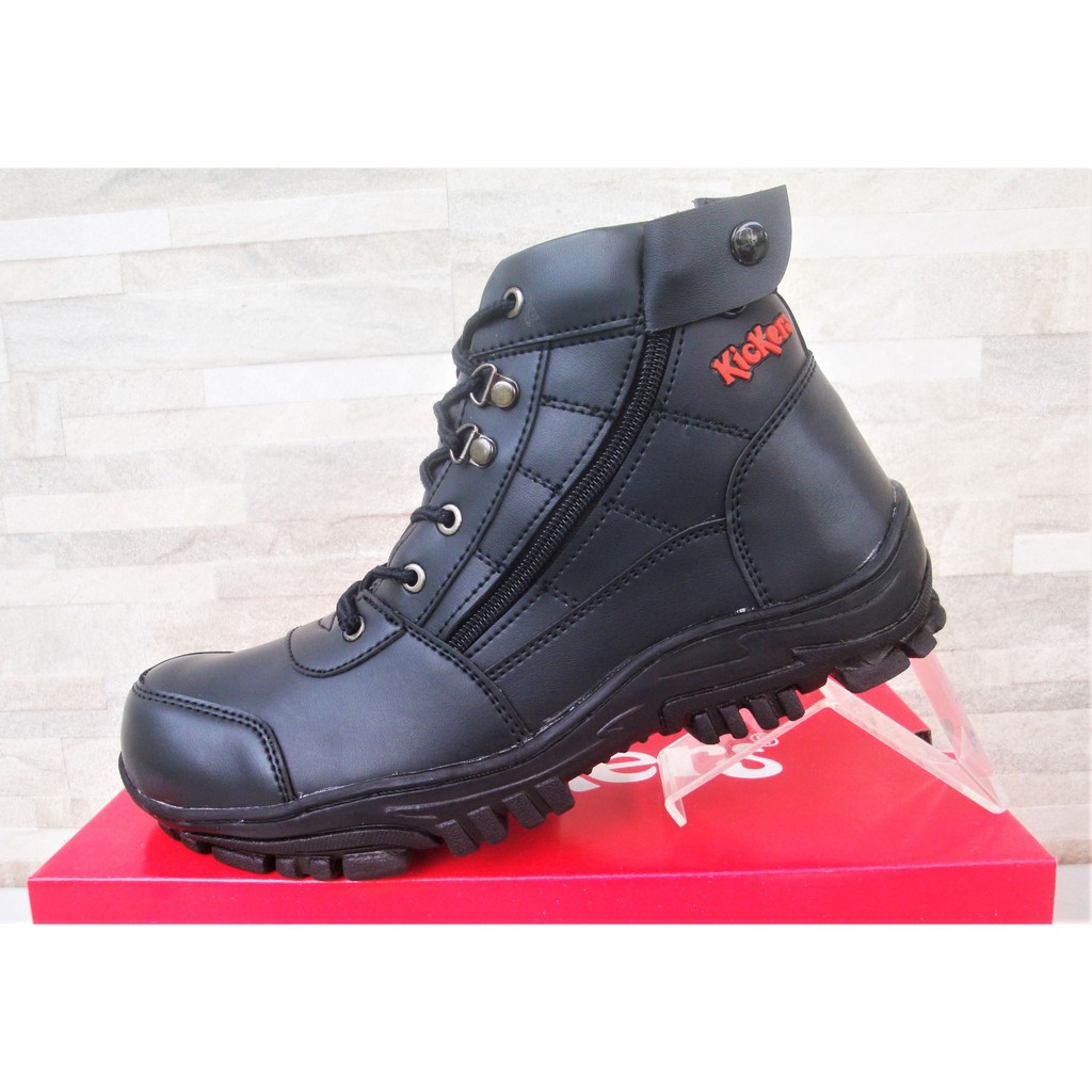 SEPATU BOOTS PRIA KICKERS BEST QUALITY PDL FULL HITAM - KICKERS MORRISEY