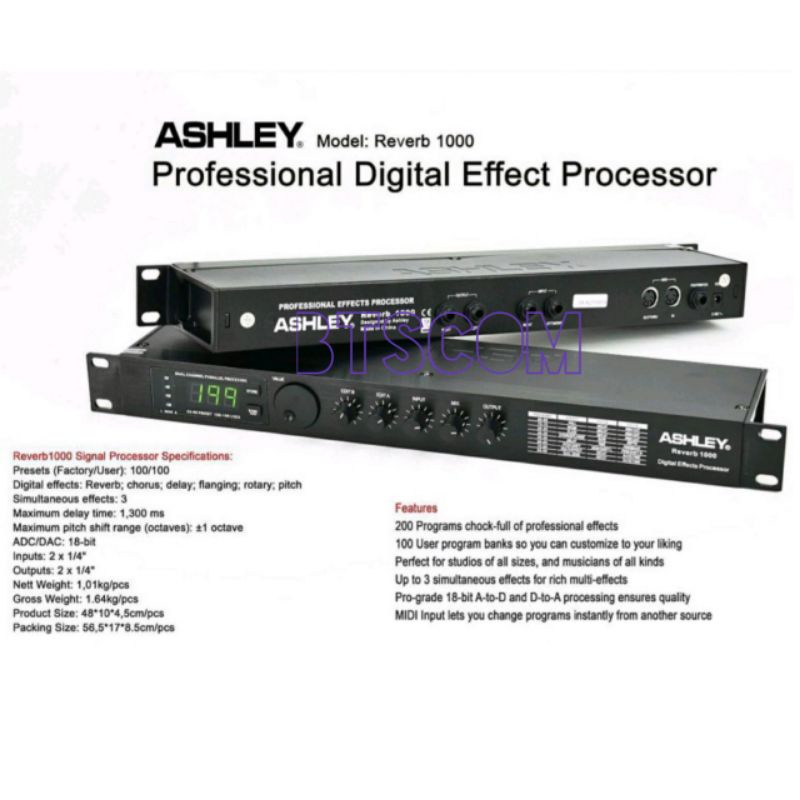 Effek Vokal Ashley Reverb1000 Original Ashley reverb 1000