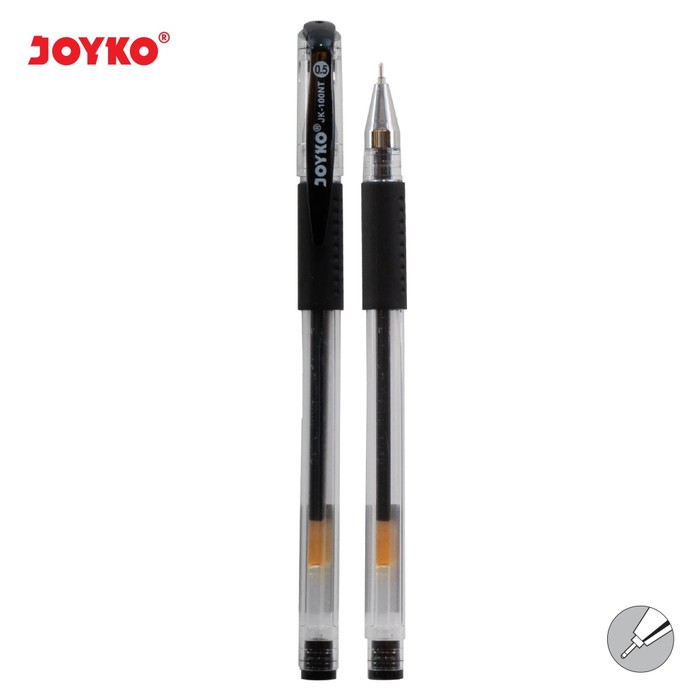 

Joyko Gel Pen JK-100NT SATUAN Black Ink Jel Pen 0.5 Needle Point Tip Pulpen Hitam Bolpen 0,5 ORI