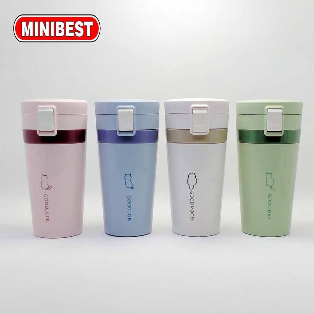 Botol Minum Korea Tumbler Termos Kopi Teh Portable Gelas Kaca Anti Tumpah 360ml