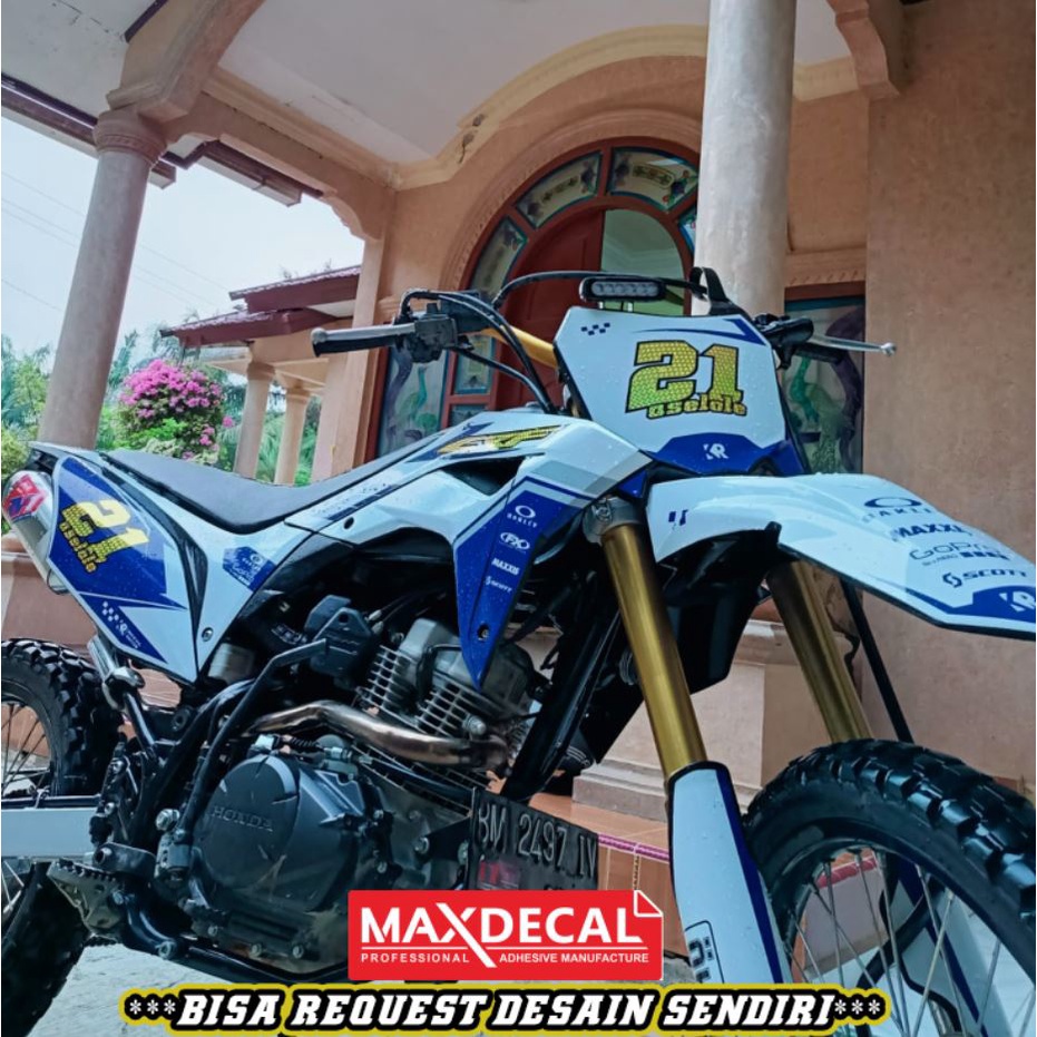 Decal CRF / KLX / D-TRACKER 150 PREMIUM nama/nomor GOLD CARBON | sticker CRF 150L stiker crf | M1 | 