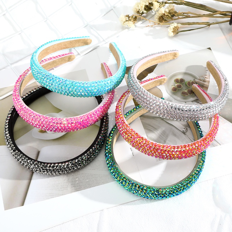 Fashion Full Rhinestone Sponge Headband Temperament Luxurious Hairband for Women Hair Accessories