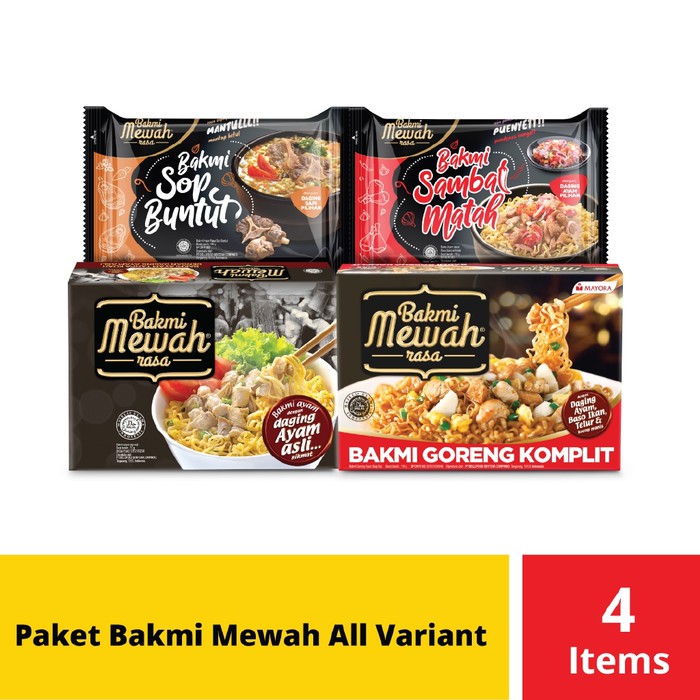 

Bakmi Mewah Rasa 110gr Ayam Jamur | Sop Buntut | Komplit Bulgogi | Sambal Matah