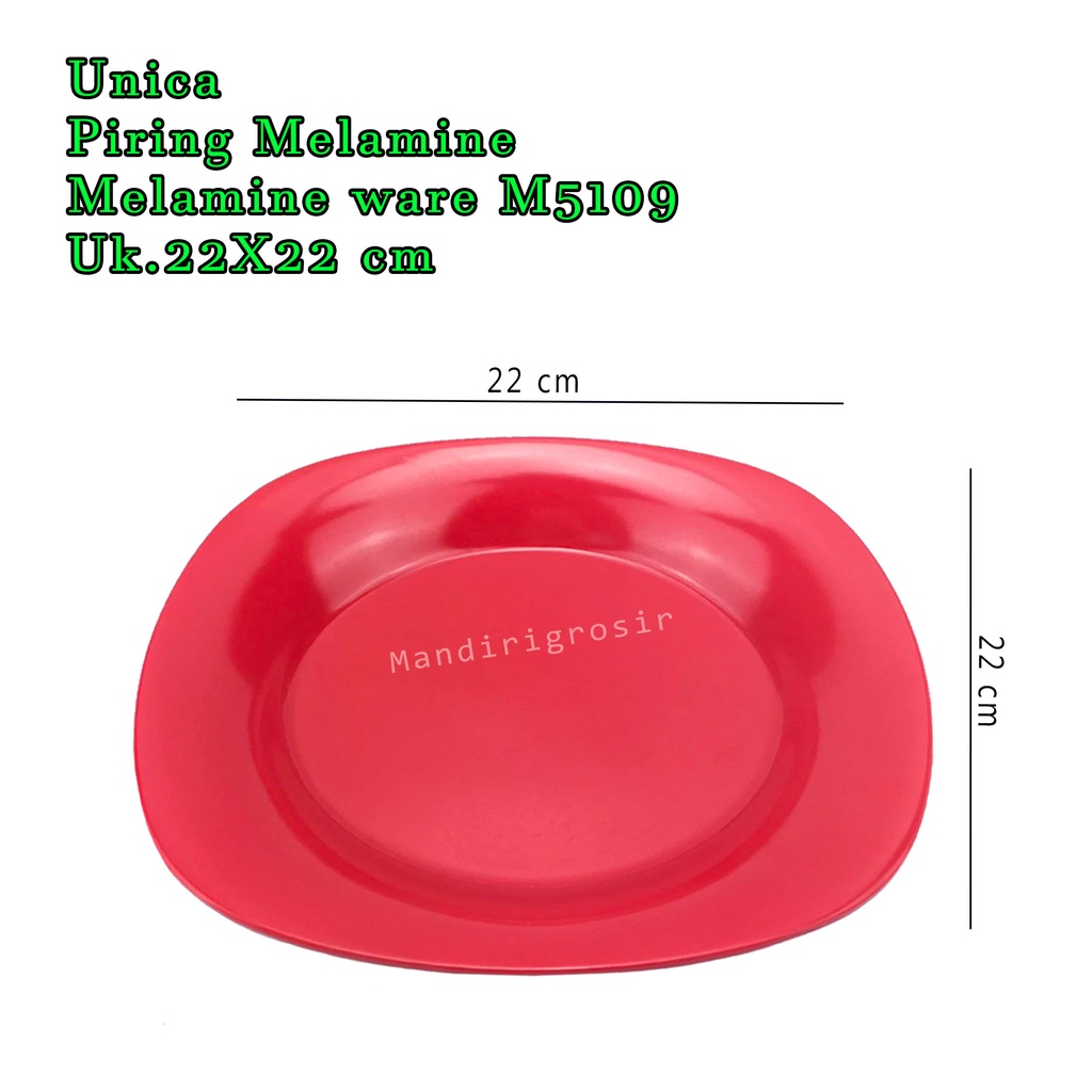 Unica * Piring Melamine * Melamine ware * M5109 * Uk.22X22 cm