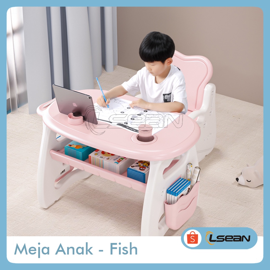 SET MEJA KURSI MAKAN BELAJAR &amp; BERMAIN ANAK - FISH