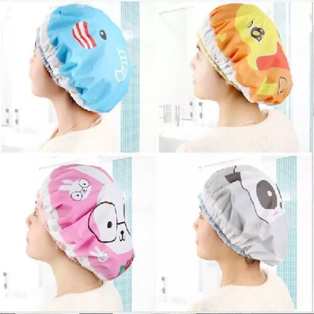 (BISA COD) SHOWER CAP / TOPI KERAMAS / TOPI MANDI