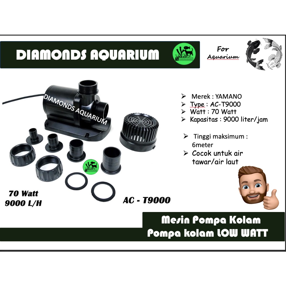 yamano AC-T9000 act 9000 act9000 submersible pump / pompa celup kolam