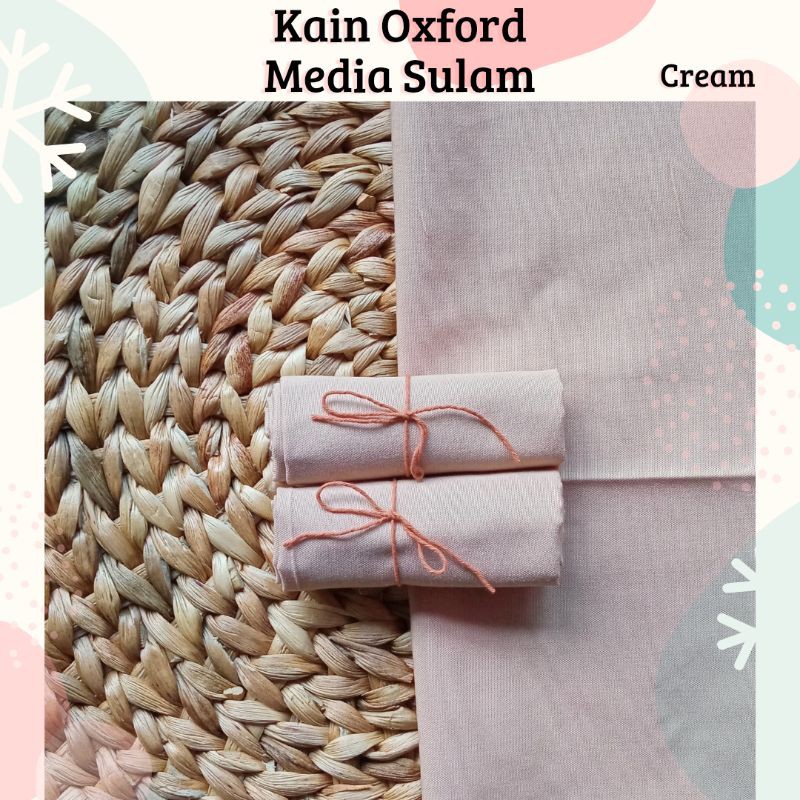 [CREAM] Kain Oxford Media Sulam Warna CREAM