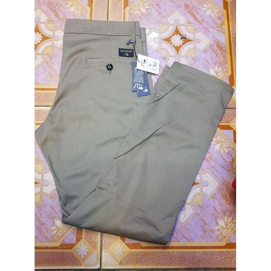 CELANA PANJANG CHINOS QUIKSILVER SLIMFIT - QUIKSILVER PREMIUM FOX GREY