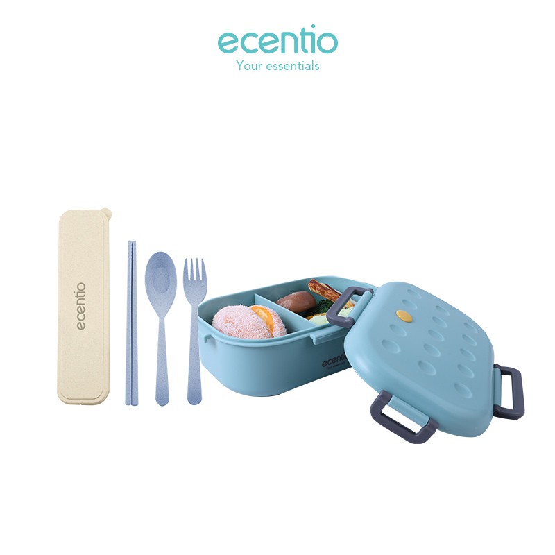 

Ecentio1000ml Lunch Box set/Kotak Makan/sendok&sumpit/3Pcs Set Alat Makan/BPA Free