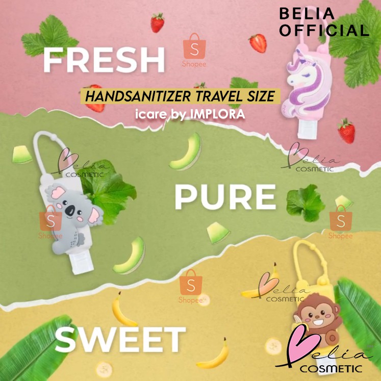 ❤ BELIA ❤ IMPLORA Icare Handsanitizer Gel Travel Size 30ml gantungan karakter koala monyet unicorn