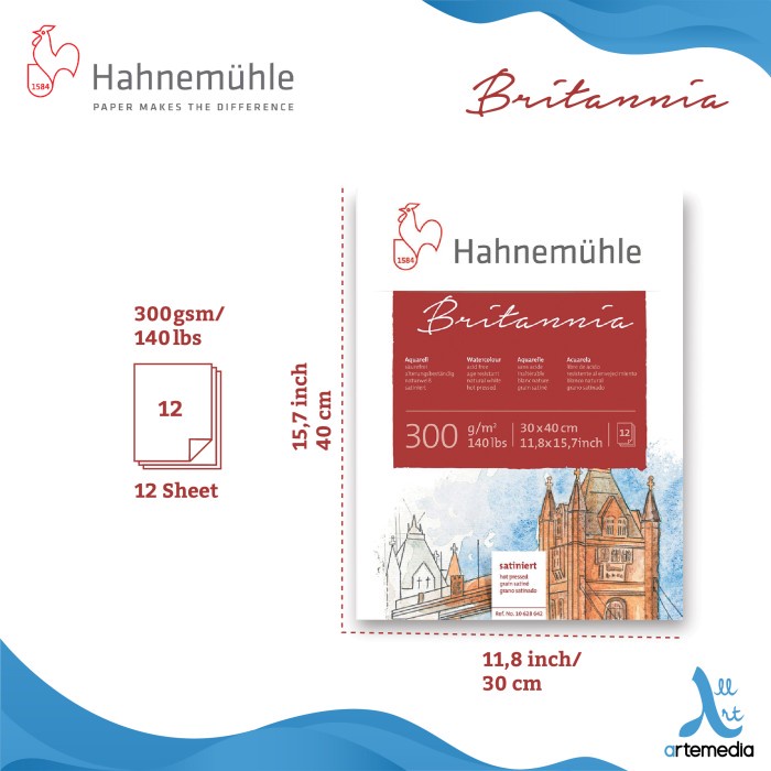 

Murah Kertas Cat Air Hahnemuhle Britannia 30X40Cm Watercolor Paper Blocks Bergaransi