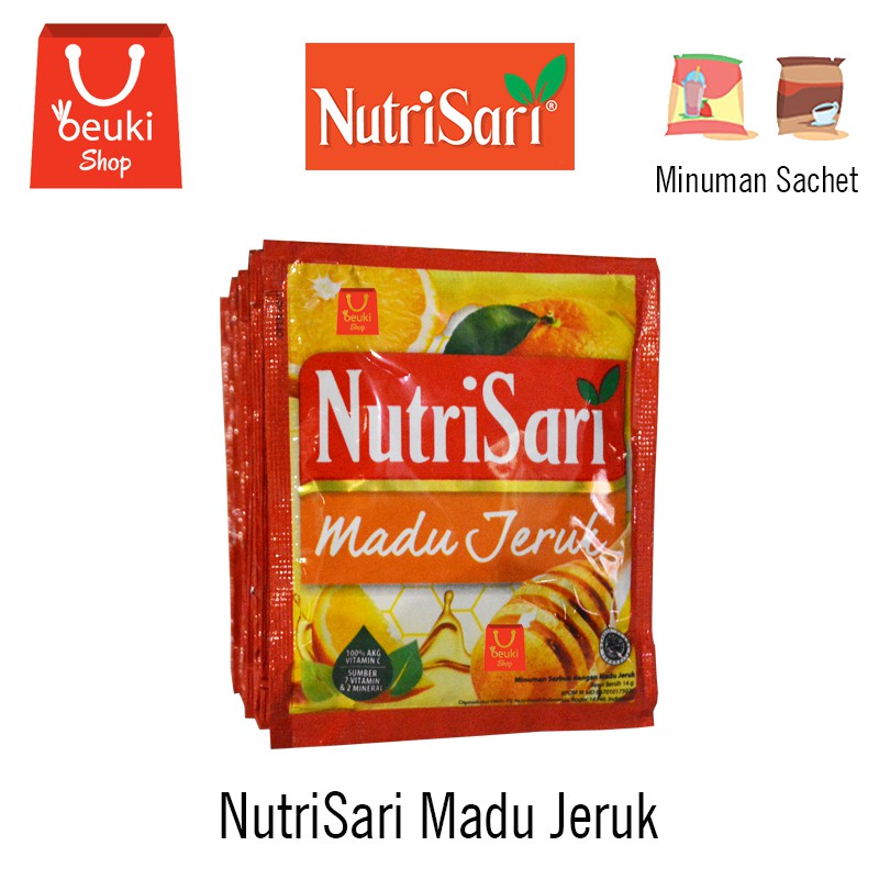 

NutriSari Madu Jeruk Minuman Serbuk Rasa Madu Pake Jeruk Yang Menyegarkan - 10pcs x 14gr