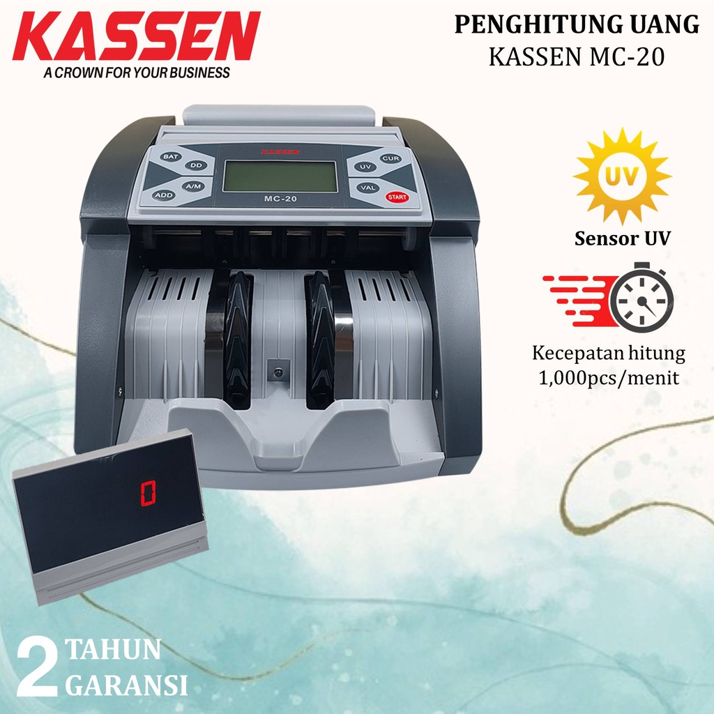 Mesin Hitung Uang Kertas Kassen MC20 / MC30 / MC40 / MC40C Money Counter MC 20 / MC 30 / MC 40 / MC 40C Deteksi Uang Palsu