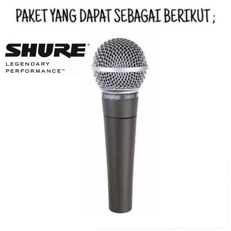 Paket 1 Mic Kabel SHURE / 20 Meter Kabel Mic Canon To Canon / 1 Stand Mic