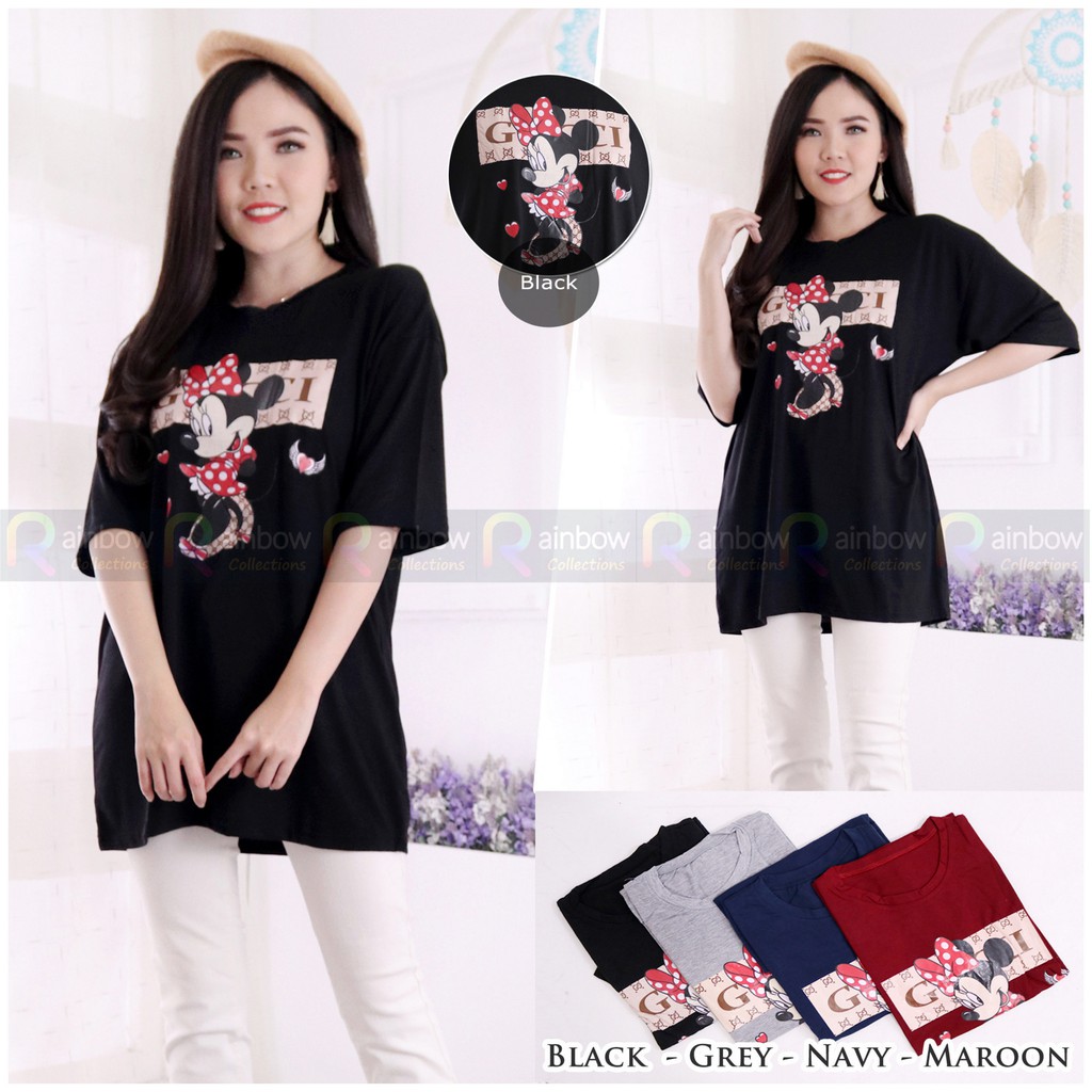 Kaos Jumbo / Atasan BIGSIZE (OVERSIZE) MOUSE Fit XXXL (Ld 106 CM)