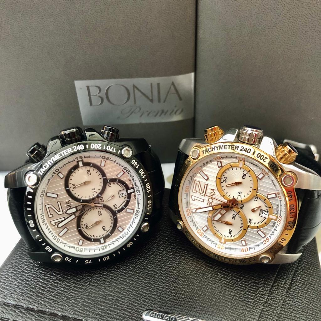 Limited Stock Jam Tangan Pria Original Brand BONIA  BPT173-1715 Man Watch Bentuk Case Bulat Stainles