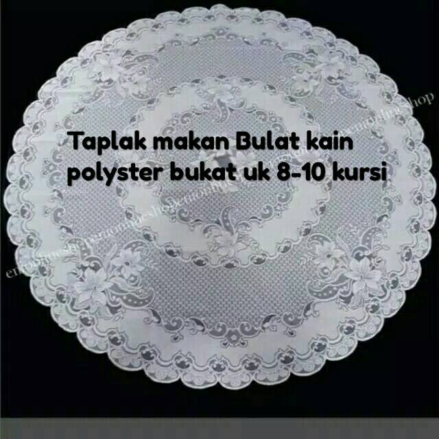 Taplak meja makan bulat besar 8-10 kursi diameter 230 cm