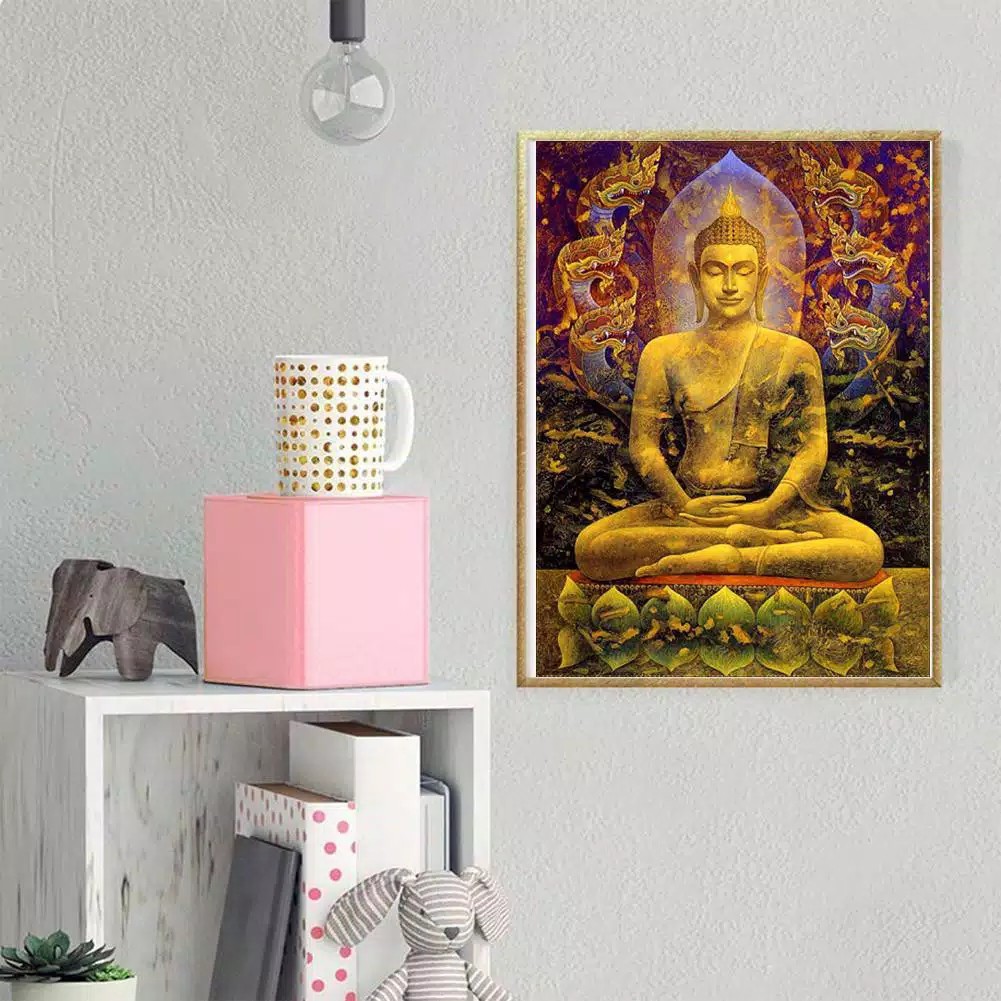 5D DIY Full Drill Diamond Painting Buddha Cross Stitch Mosaic Craft Kit