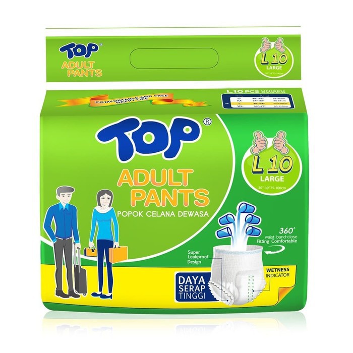TOP Adult Diapers Pants L 10 Popok Celana Dewasa L10