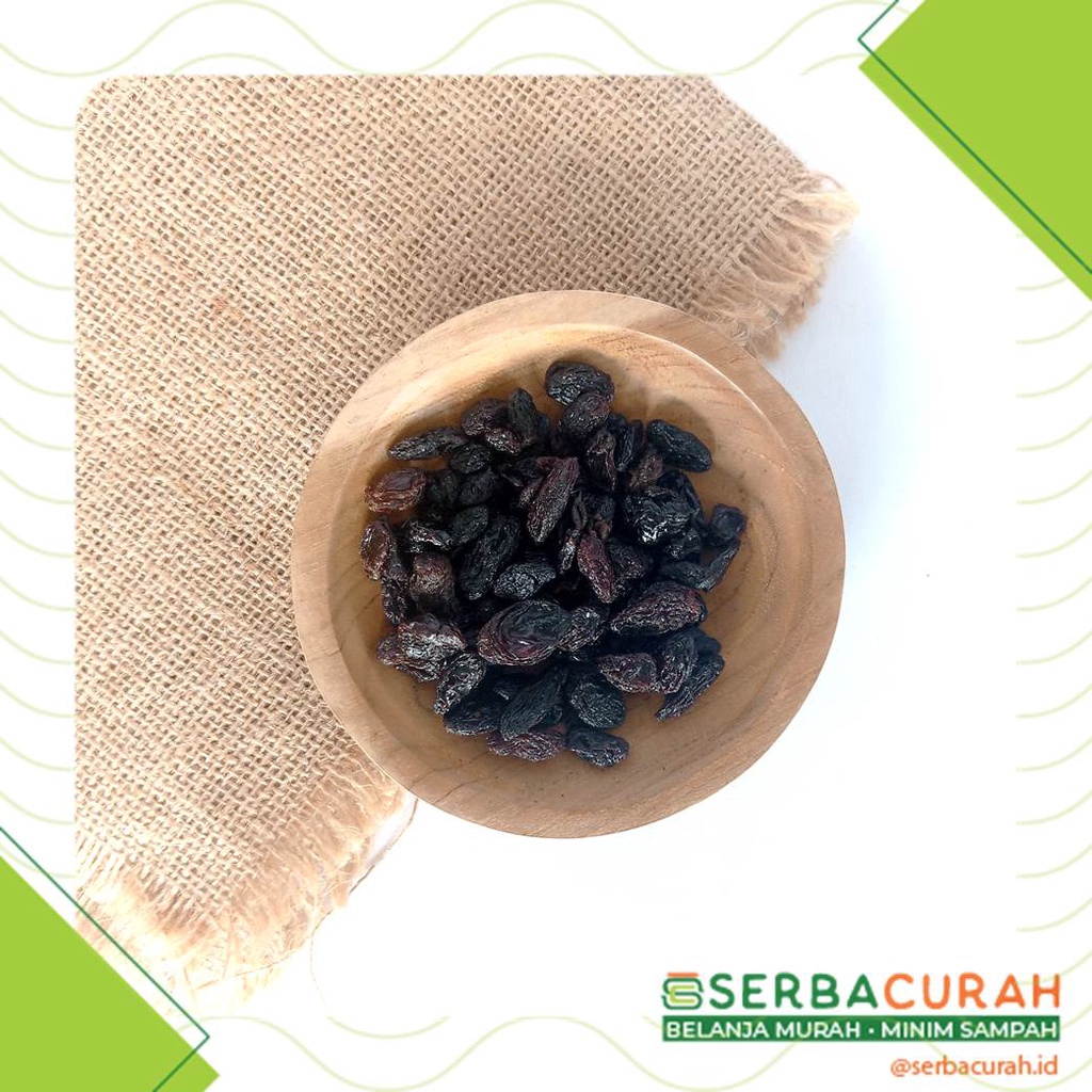 

Kismis Black Raisin Sultana Curah | 100 gram | Kemasan Kertas