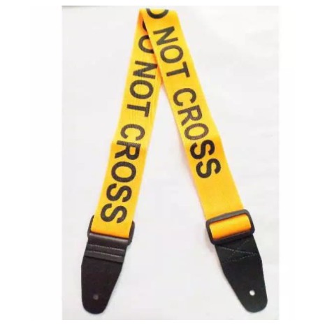 Strap Gitar Police Line / Sabuk Gitar Elektrik Akustik Polos
