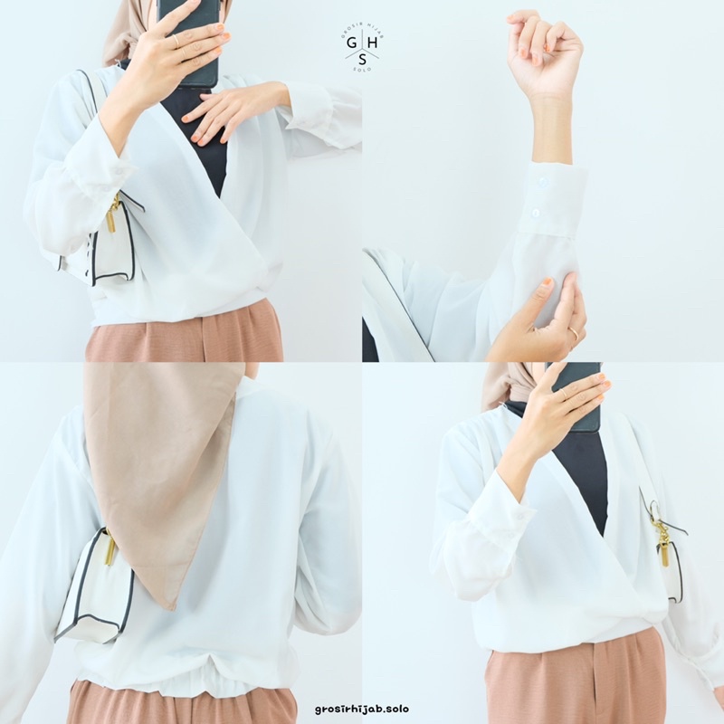 (AMD) BLOUSE MIZUNA CROP OUTER ATASAN WANITA SHIRT