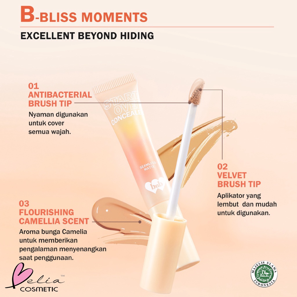 ❤ BELIA ❤ BNB barenbliss Korean Bloomatte Start-Over Concealer「Full Converage | Tahan Lama 24 Jam」