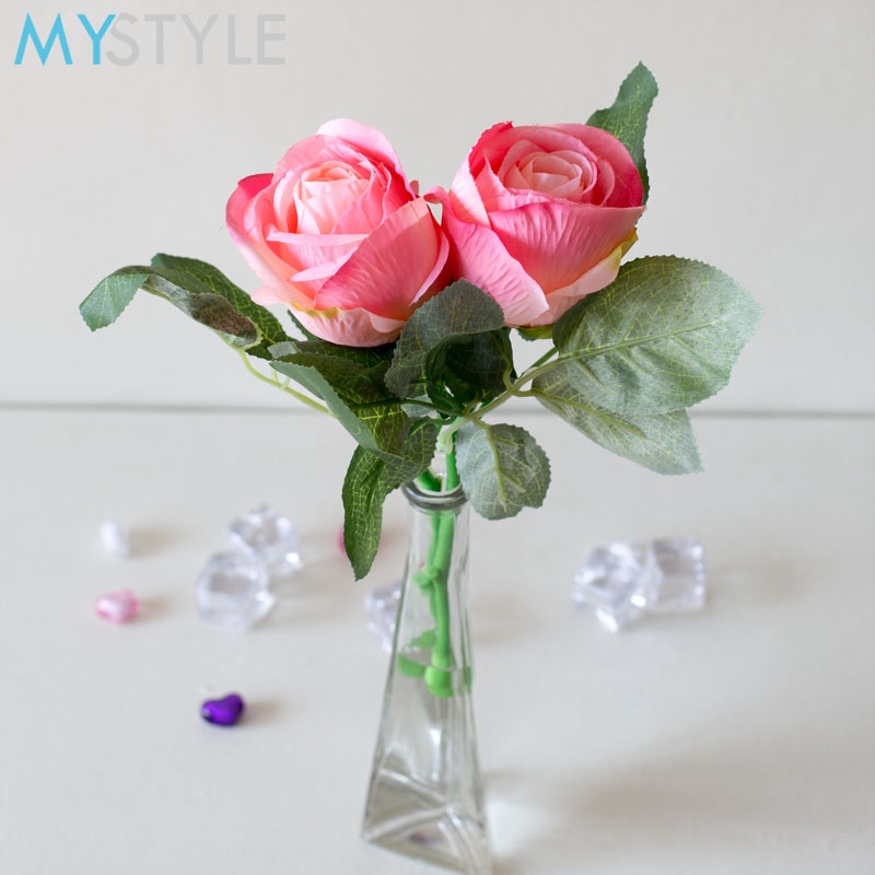MYSTYLE BUNGA PLASTIK ROSE 287 BUNGA MAWAR SATUAN HIAS PLASTIC ARTIFICIAL BUNGA ARTIFISIAL MURAH-6