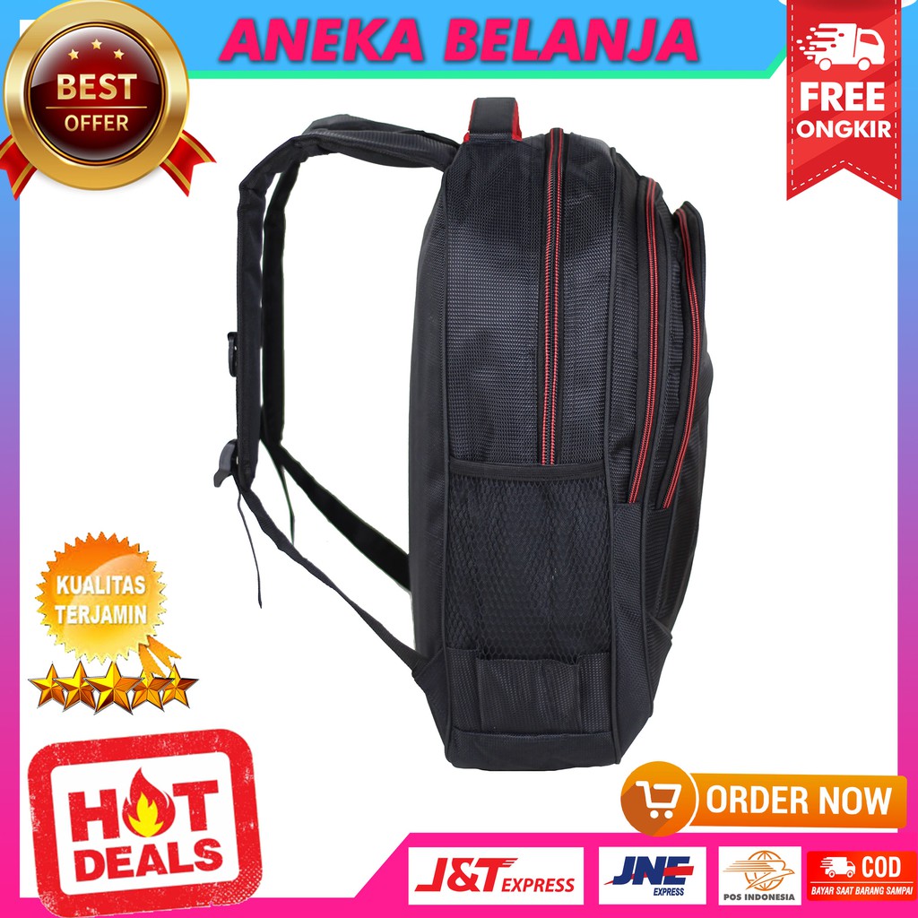 New Arrival Tas Ransel Pria Model Alfito Panah Hitam Merah Fashionable Tas Sekolah Keren Multifungsi