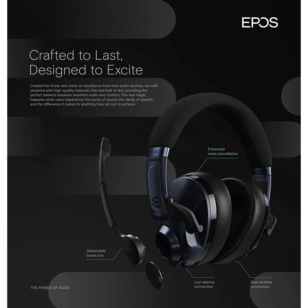 EPOS H3 Pro Hybrid Closed Acoustic Bluetooth Gaming Headset