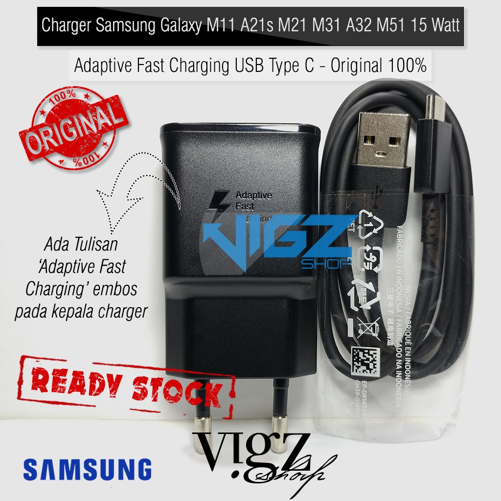 Charger Samsung A22 5G A32 5G A20s A30s M11 A21s M21 M31 A32 M51 15Watt Original