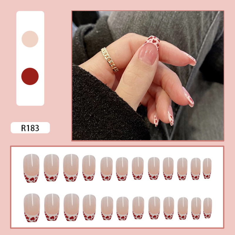 R181-r186 24pcs / Kotak Kuku Palsu Full Cover Untuk Nail Art