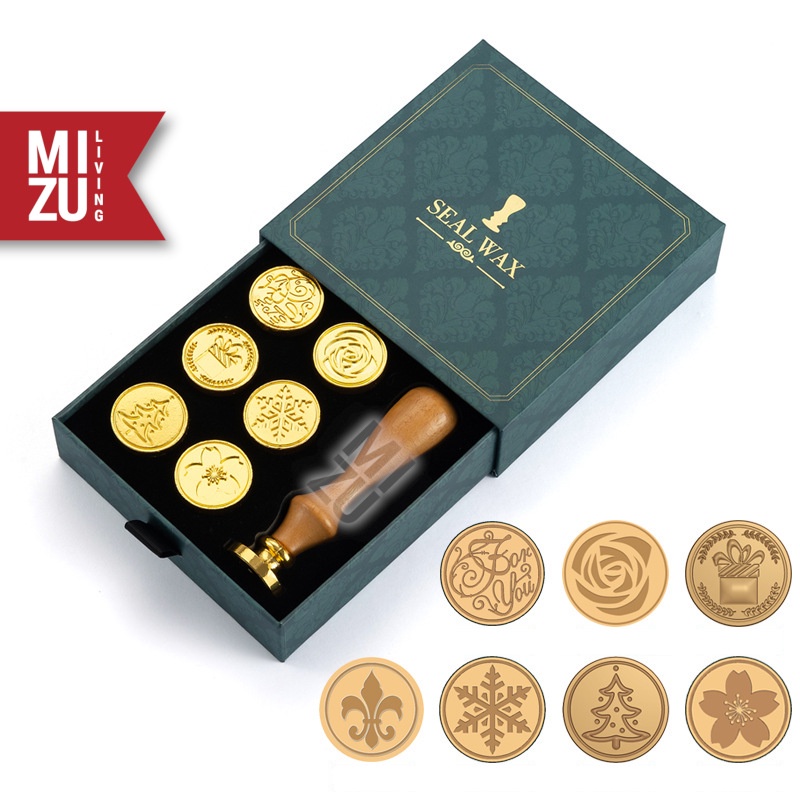 MIZU SIGNET Letter Wax Seal Set Aesthetic Calligraphy Companion Lilin Cap Stempel