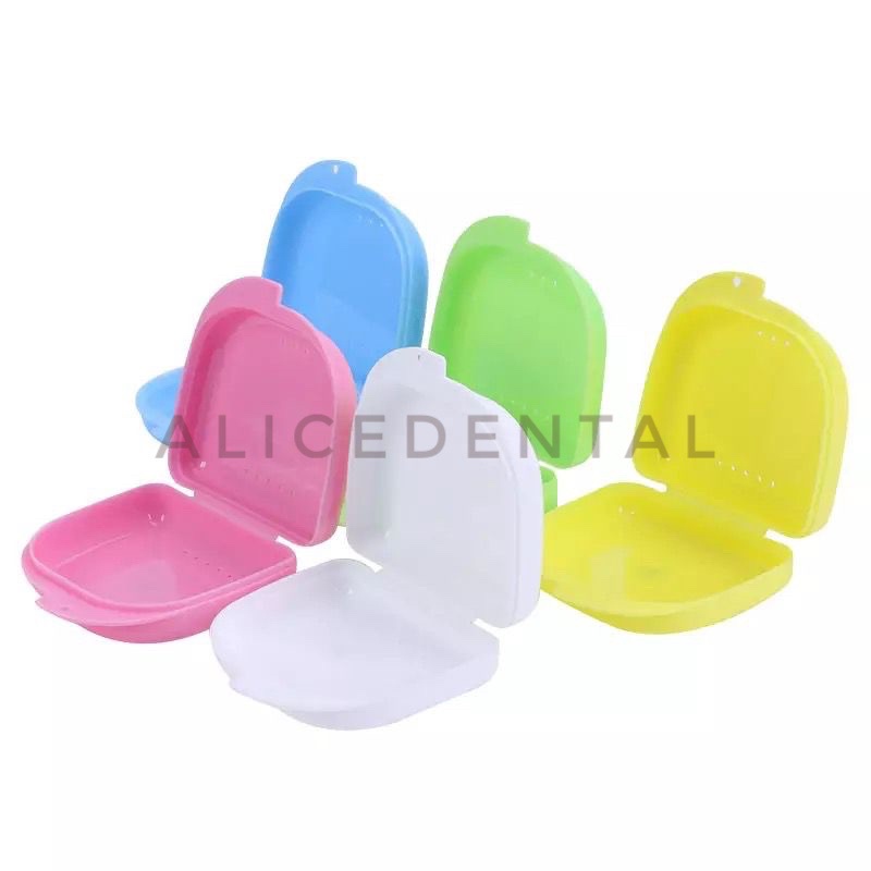 Denture box kotak prothesa protesa kotak gigi palsu tempat retainer behel ortho case mouth guard lubang