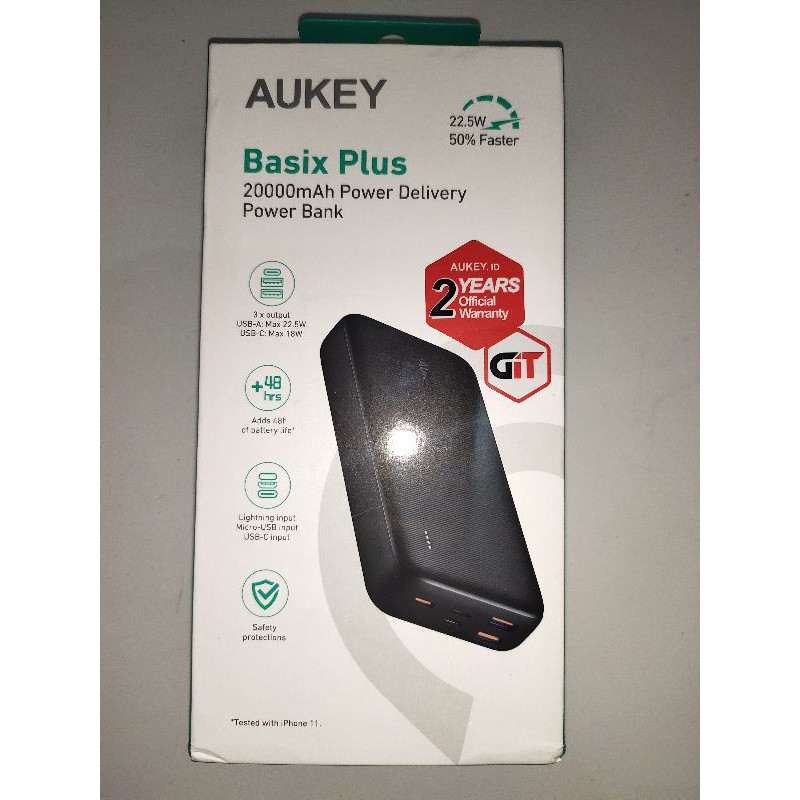 Aukey Powerbank PB-N74S 20000mAh PD 3.0 & QC 3.0 - 500730