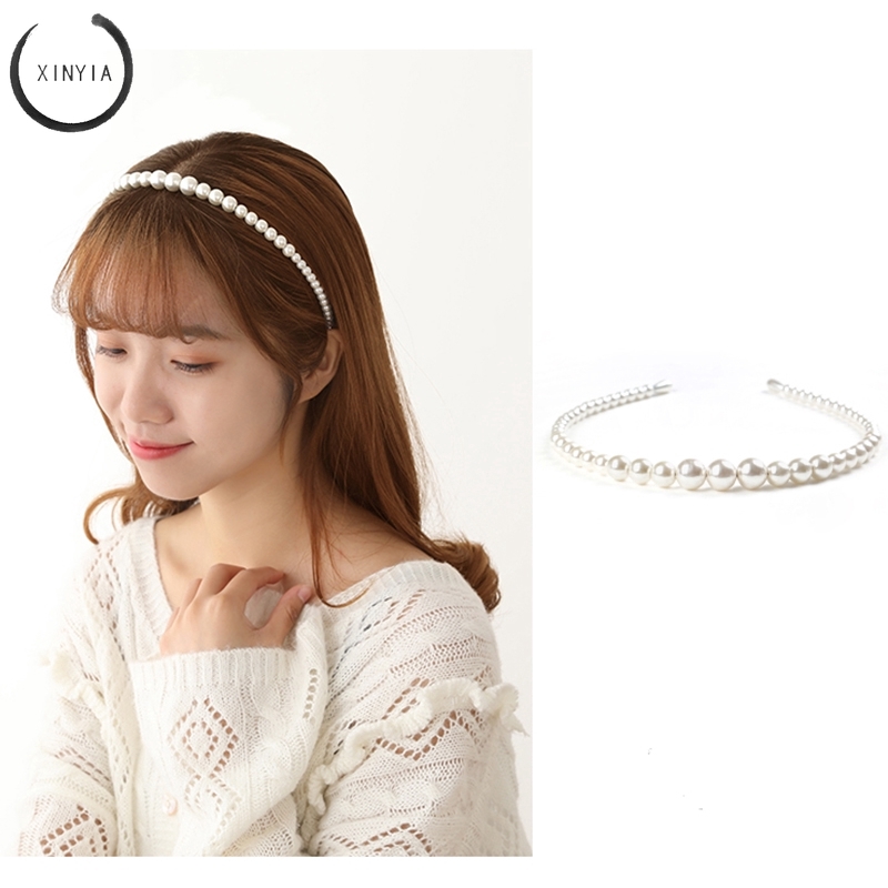 Bando Headband Aksen Mutiara Gaya Korea Untuk Wanita