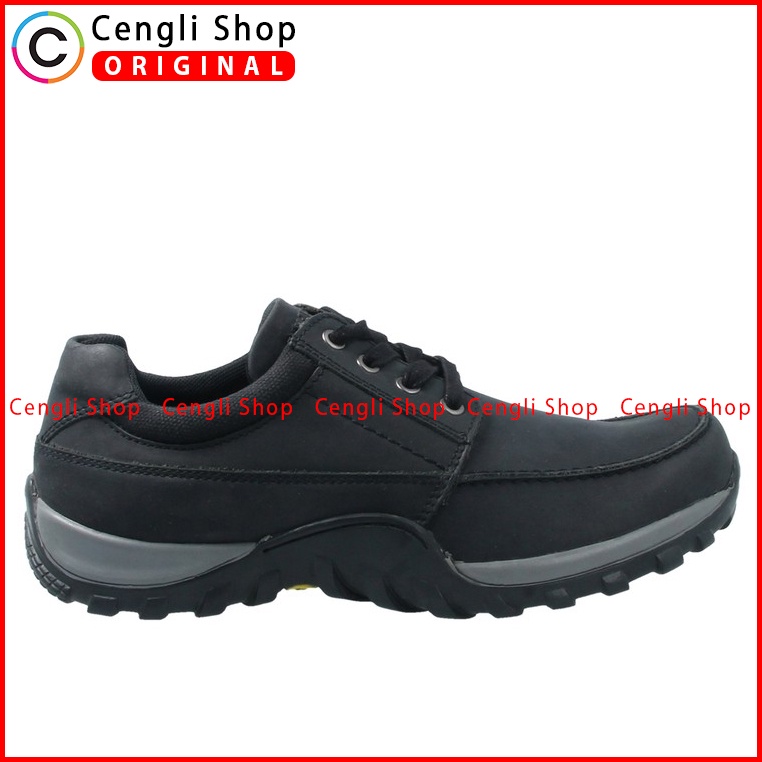 SEPATU SNEAKER PAKALOLO PRIA ORIGINAL CASUAL KULIT ASLI HITAM PB02