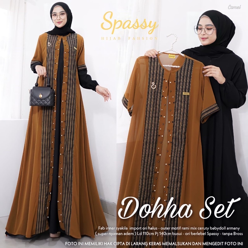DOHHA SET PREMIUM MOTIF POLOS SALUR BY SPASSY-Camel