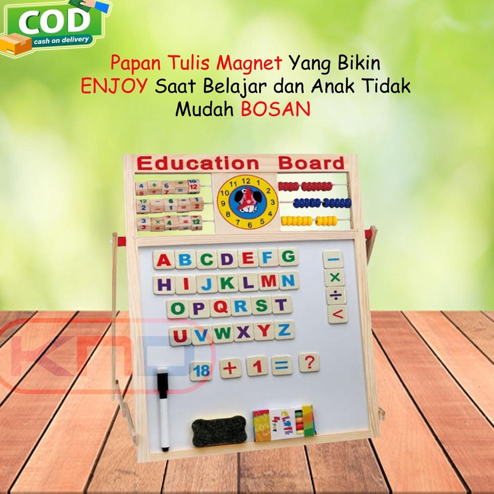 vwl   diskon 80 ribu   learning easel 3 in 1 magnet   papan tulis anak magnetic dua sisi whiteboard 