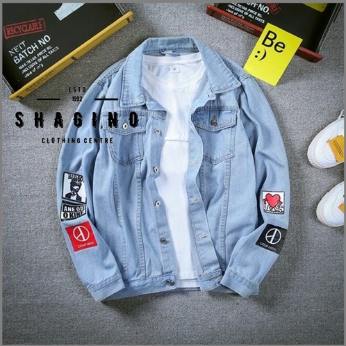 Shagino | Jaket Pria Terbaru / Jaket Jeans Pria / Jaket Jeans Pria Gaya Korea / Jaket Jeans Korea St