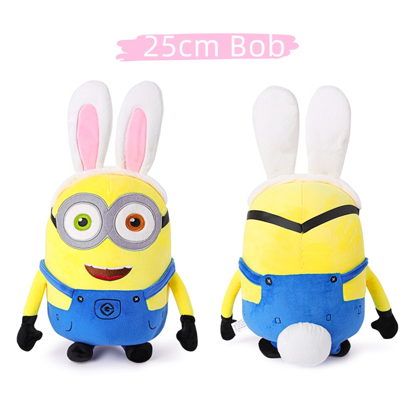 Mainan Boneka Stuffed Plush Minion Despicable Me Bob Stuart Kevin Telinga Kelinci Lucu Untuk Sofa