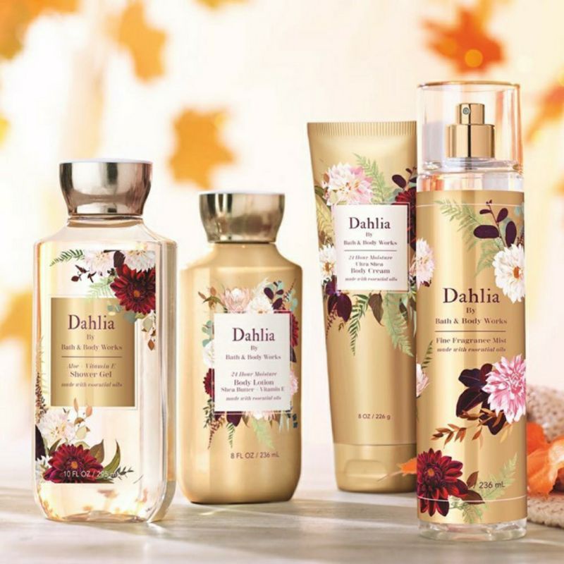 BATH &amp; BODY WORKS BBW DAHLIA SERIES MIST LOTION SHOWER GEL BODY CREAM HAND CREAM SHOWER GEL BODY CREAM LOTION MIST WASH WALLFLOWER ROOMSPRAY SCENTPORTABLE GENTLE GEL DEEP CLEANSING GENTLE FOAMING CREAMY LUXE