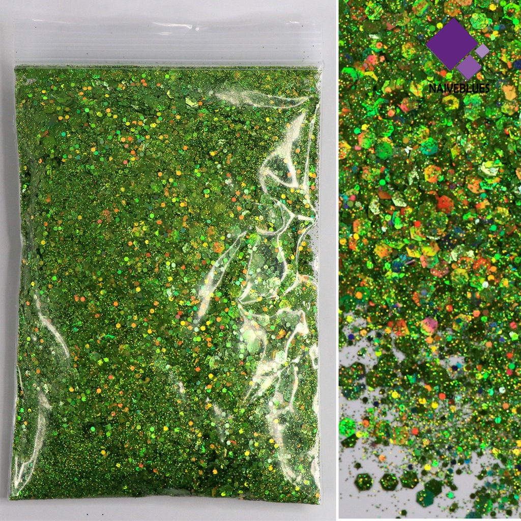 Naiveblue Serbuk Glitter Sequin 50g Aneka Ukuran Untuk Dekorasi Nail Art / Manicure DIY