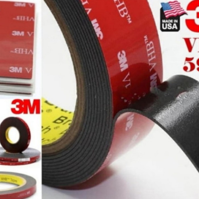 

Double Tape Original 3M VHB Hitam Black 12mm Super Kuat Super Lengket