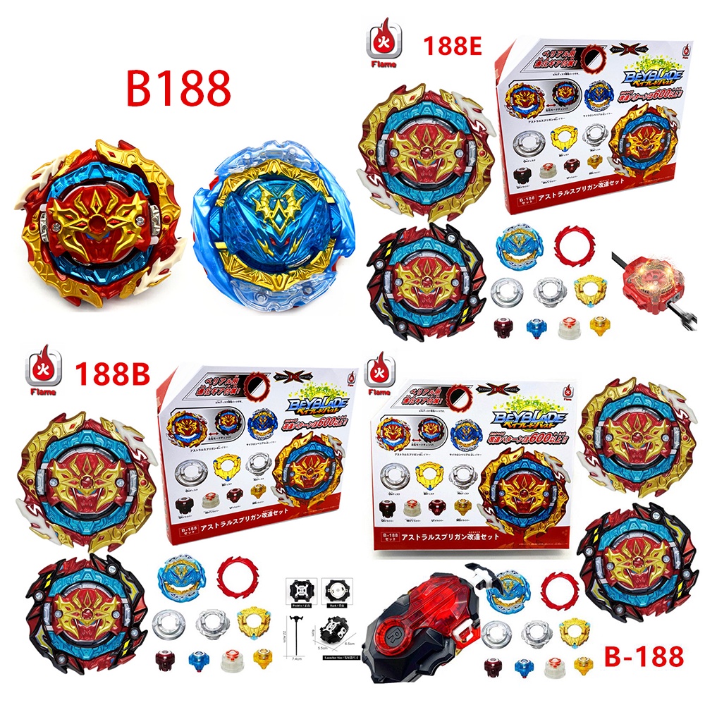 DB B188 Beyblade Astral Spriggan Cyclone Belial Shu Kurenai Spark Launcher