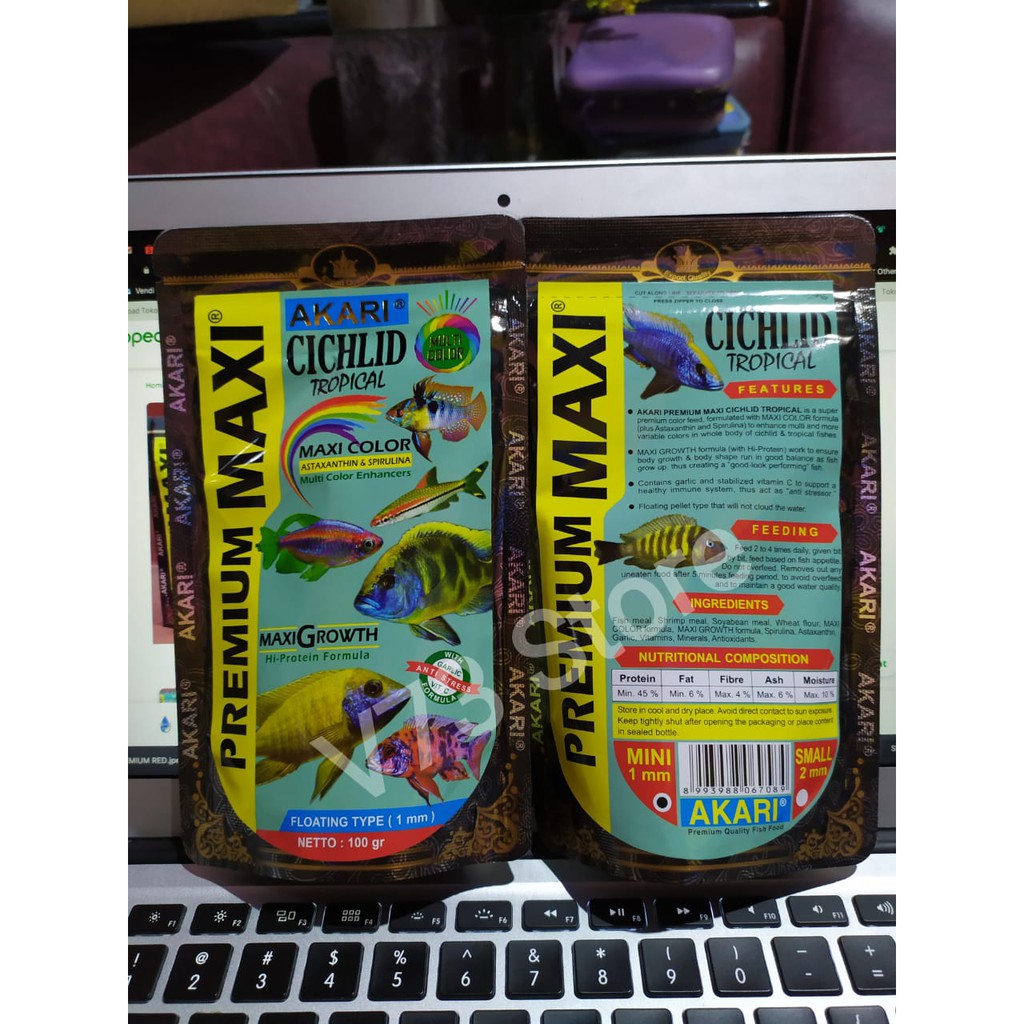 AKARI PREMIUM MAXI CICHLID - TROPICAL FISH, FLOATING (1 mm)100gr