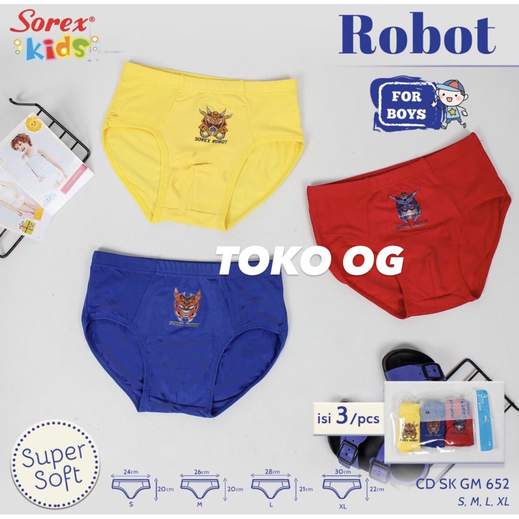 SOREX KIDS BOY GM 652 CD CELANA DALAM SEGITIGA ANAK TERBARU LAKI LAKI S M L XL